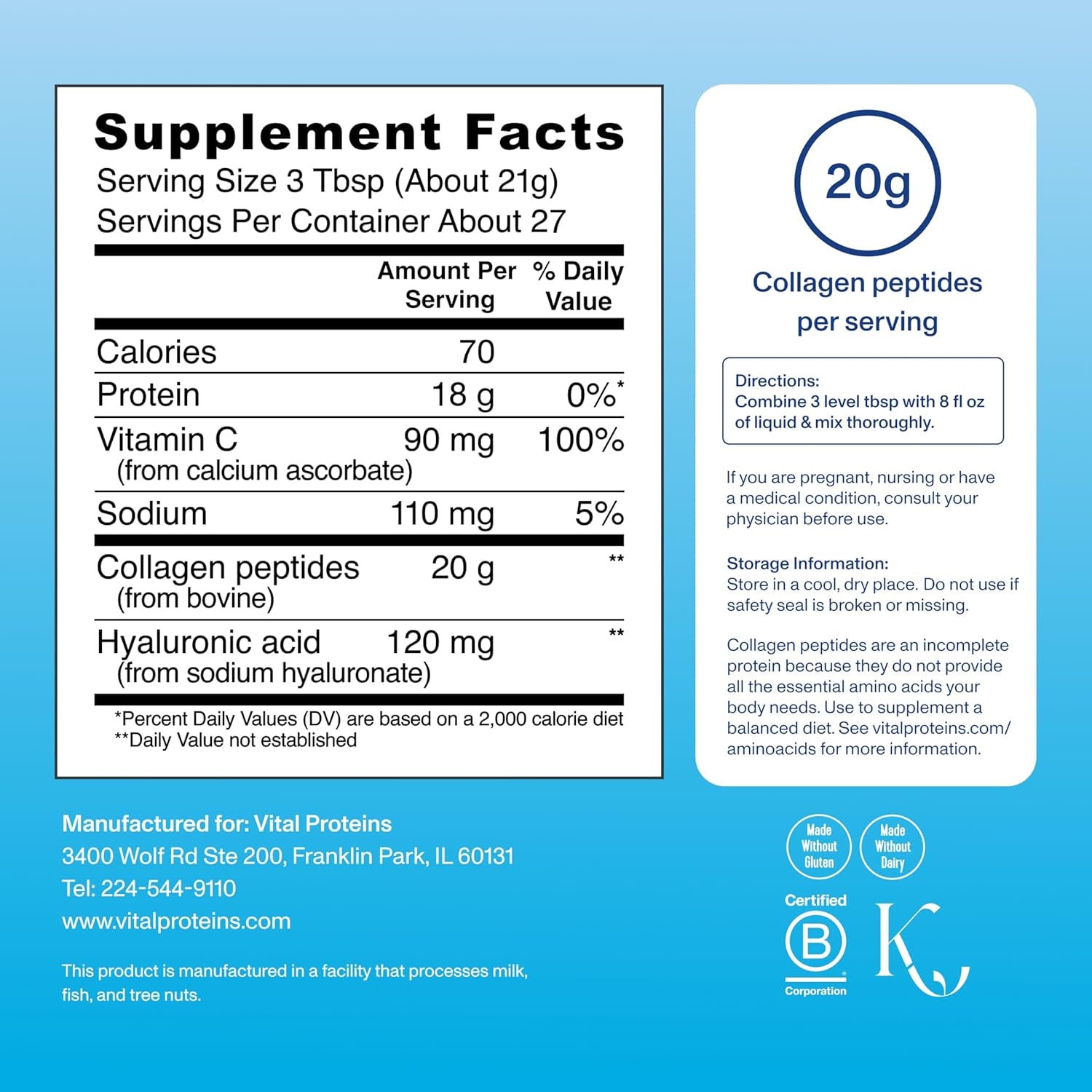 Vital Proteins Collagen Peptides Powder Advanced