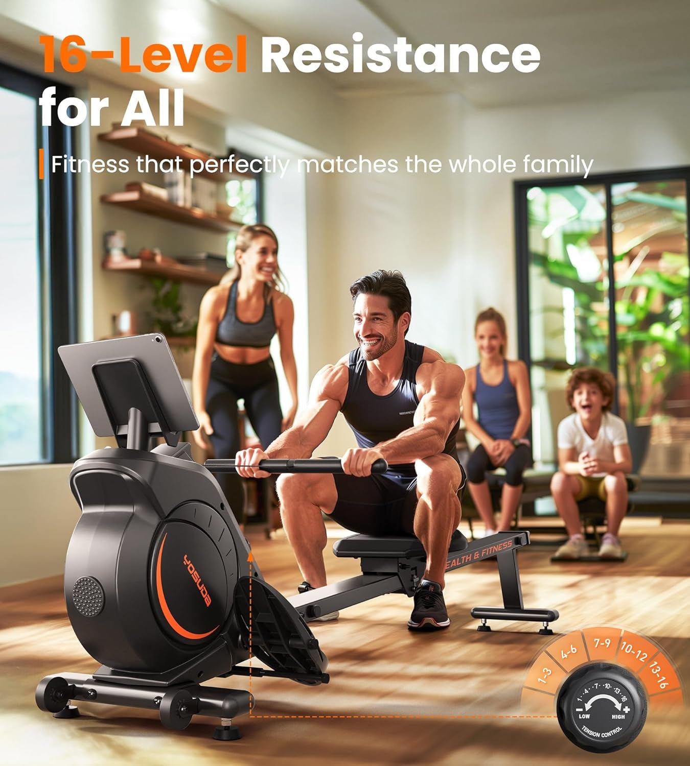 Magnetic/Water Rowing Machine for Home - Rower Machine Use with Bluetooth, App Supported, Rowing Machine for Beginners to Athletes, Comfortable Seat Cushion