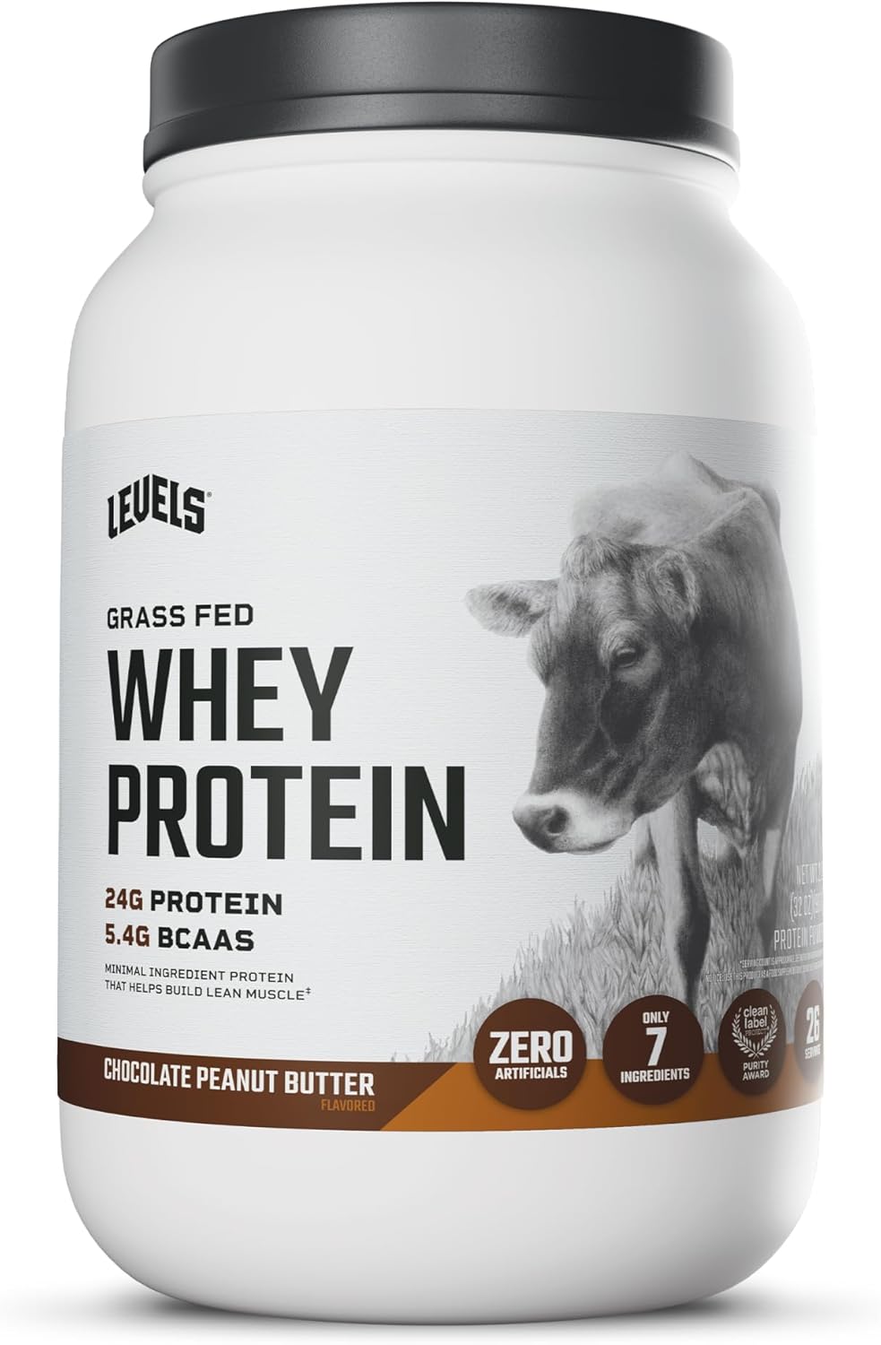 Levels Grass Fed Whey Protein Powder, No Artificials, 24G of Protein, 2LB