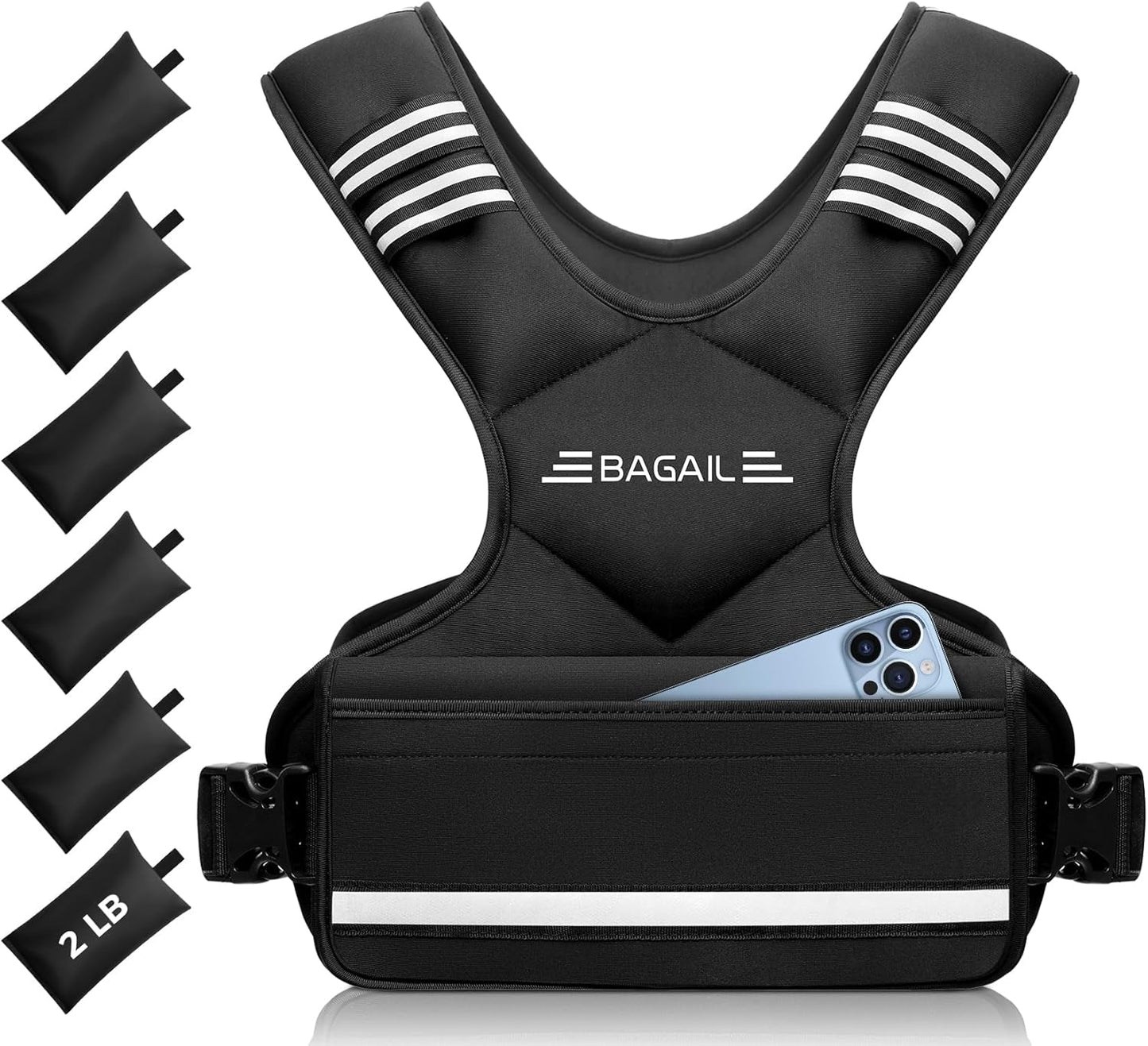 BAGAIL Adjustable Weighted Vest 4-10Lb/12-18Lb/20-32Lb