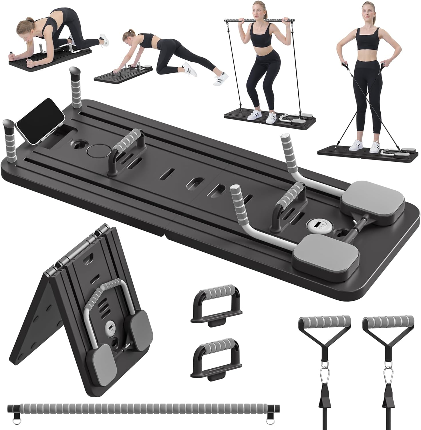 JANUA Pilates Board - Multi-Purpose Foldable Pilates Reformer Board for Home