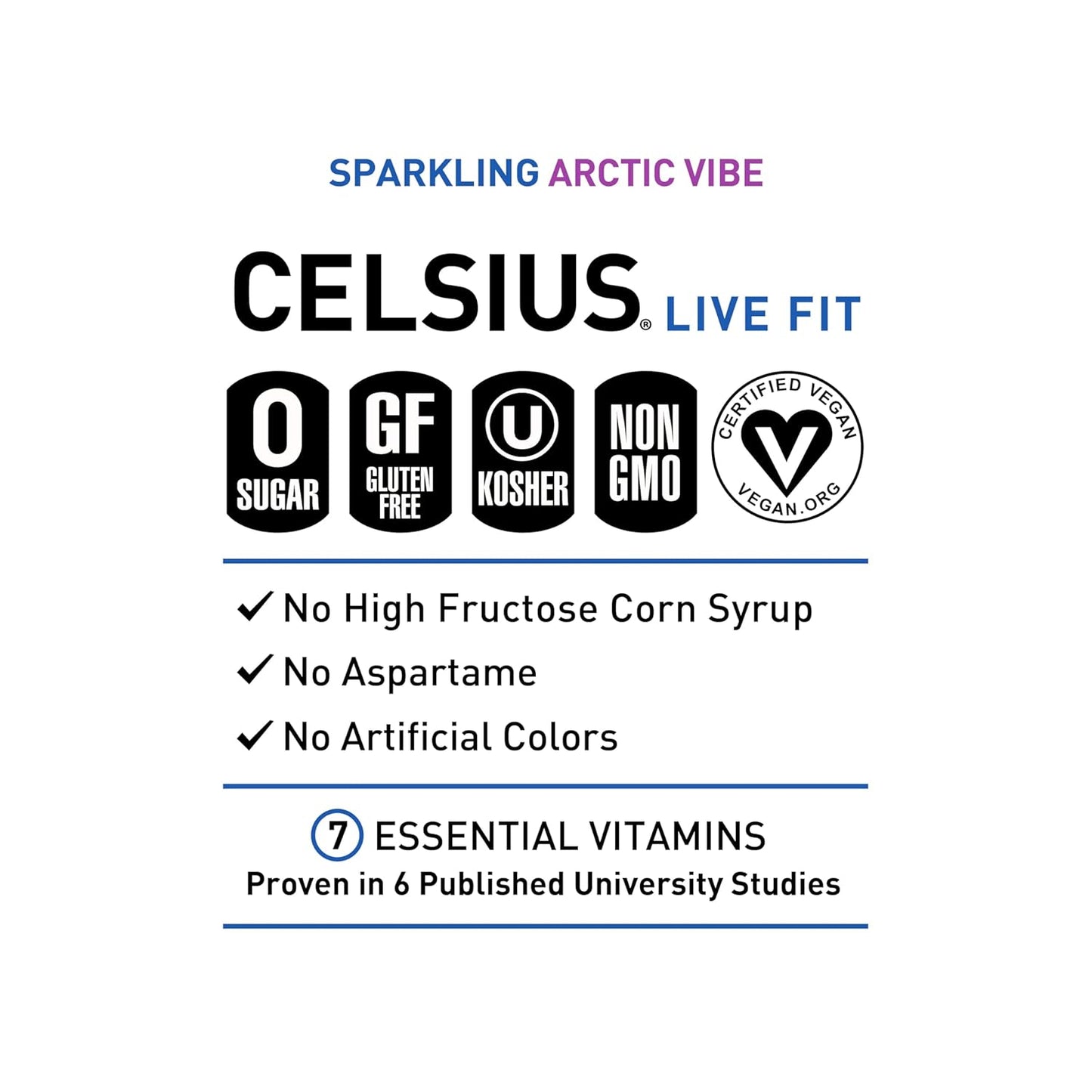 CELSIUS ARCTIC VIBE Sparkling Frozen Berry, 12 Fl oz (Pack of 12)