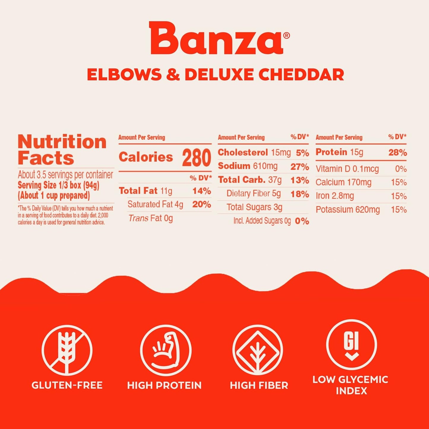 Banza Deluxe Elbows Mac and Cheese with Creamy Cheddar - High Protein and Gluten Free