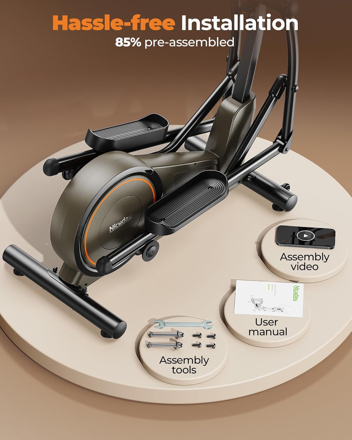 Elliptical Machine with Hyper-Quiet Magnetic Driving System