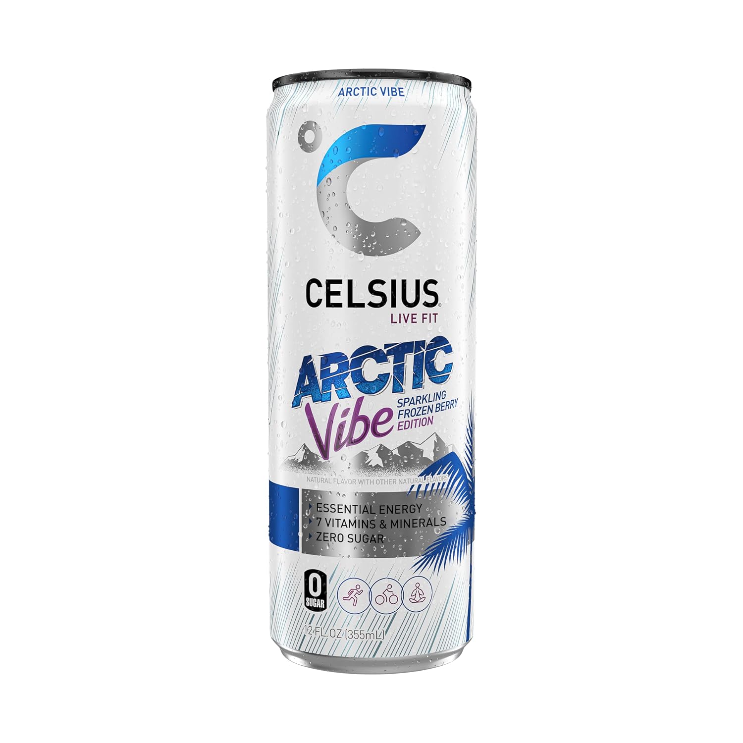 CELSIUS ARCTIC VIBE Sparkling Frozen Berry, 12 Fl oz (Pack of 12)