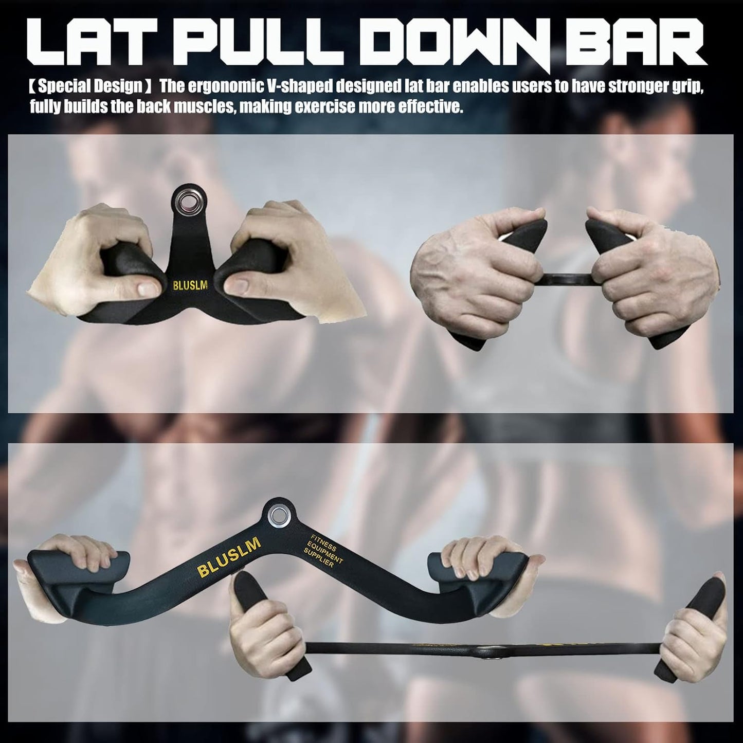 BLUSLM LAT Pull down Bar for Cable Machine