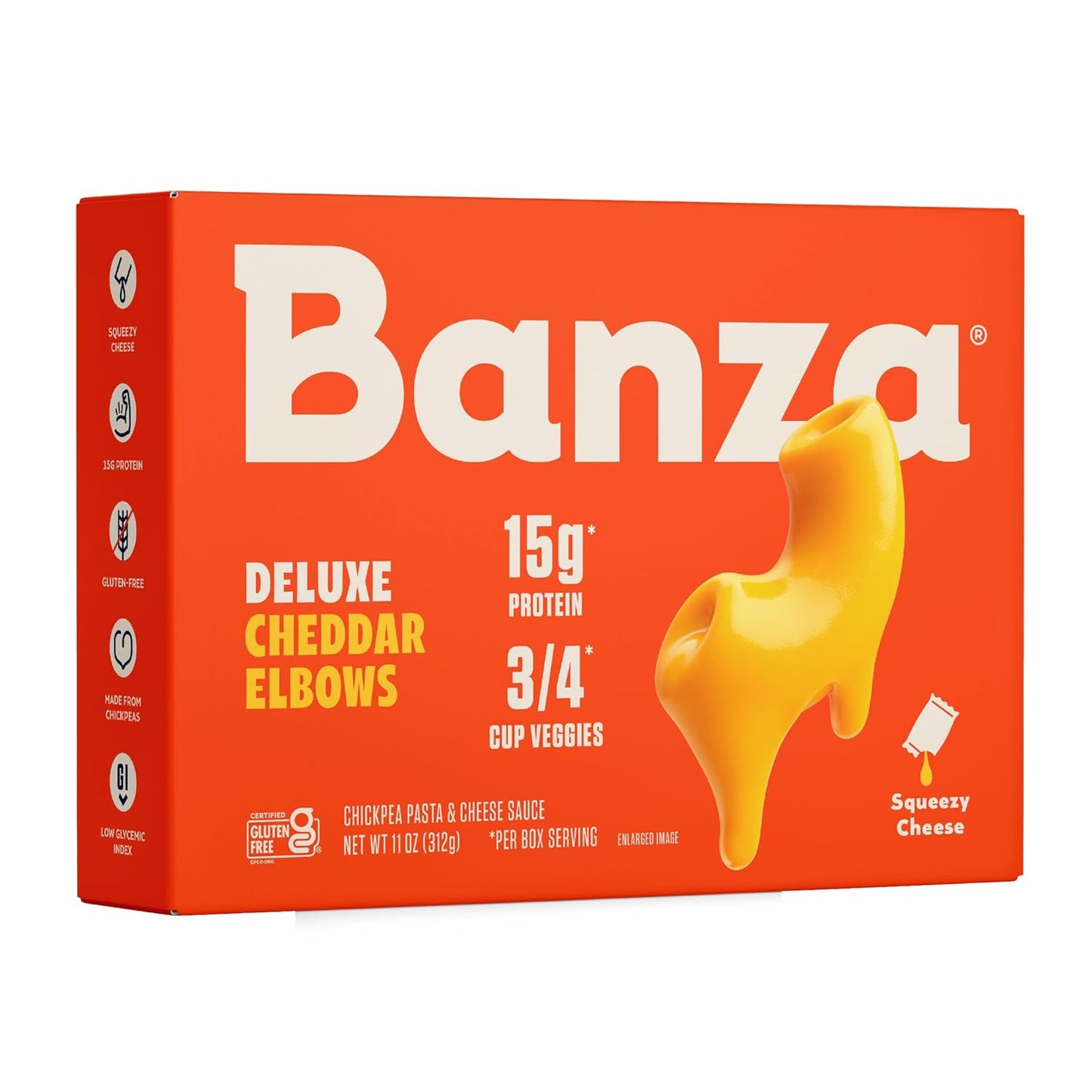 Banza Deluxe Elbows Mac and Cheese with Creamy Cheddar - High Protein and Gluten Free