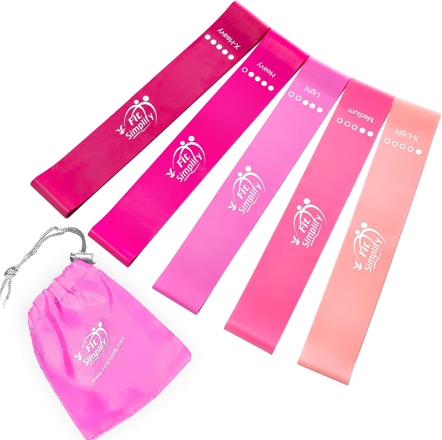 Resistance Loop Exercise Bands with Instruction Guide and Carry Bag