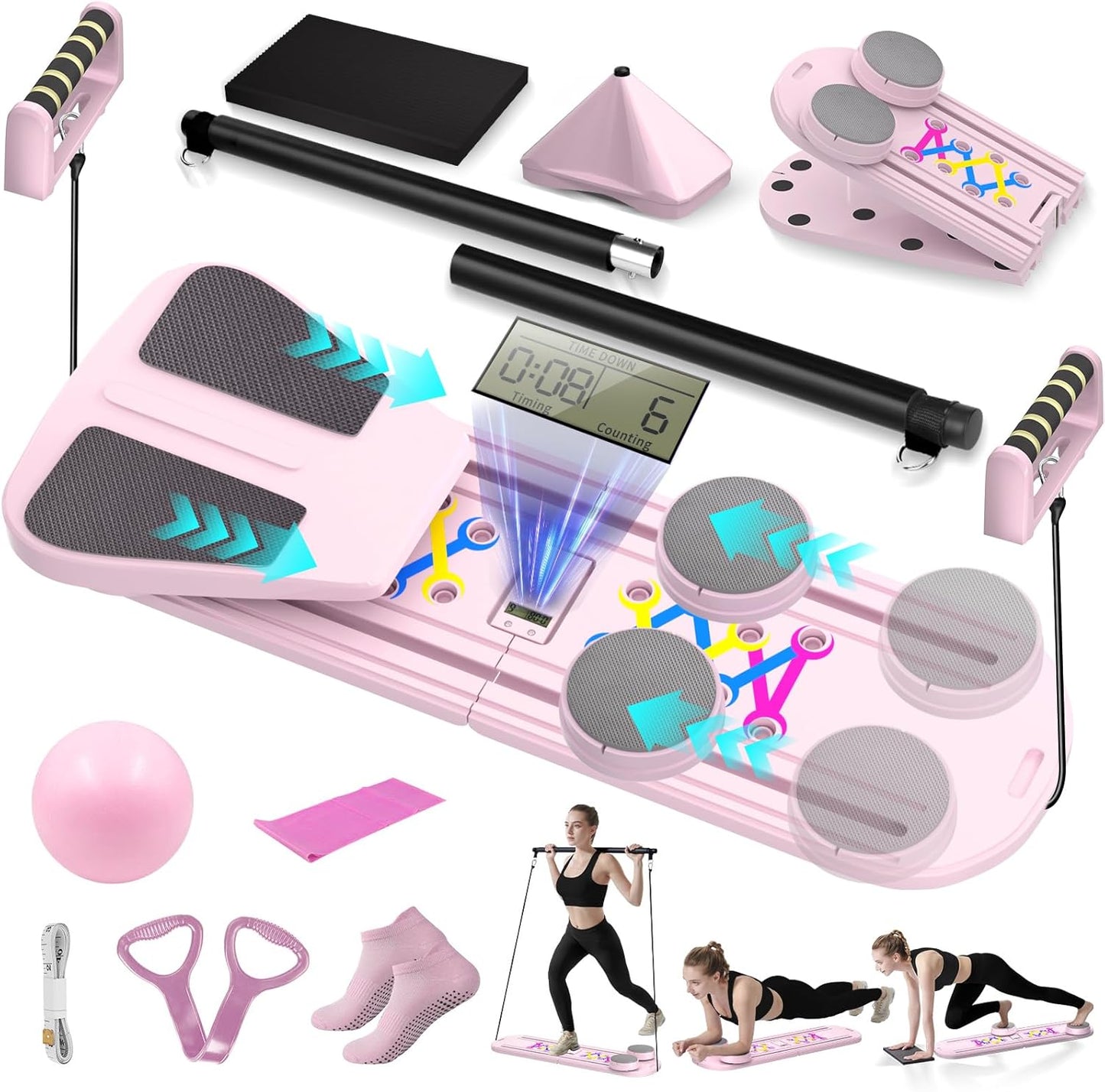 ORWIPO Foldable Pilates Reformer Set for Home Workout