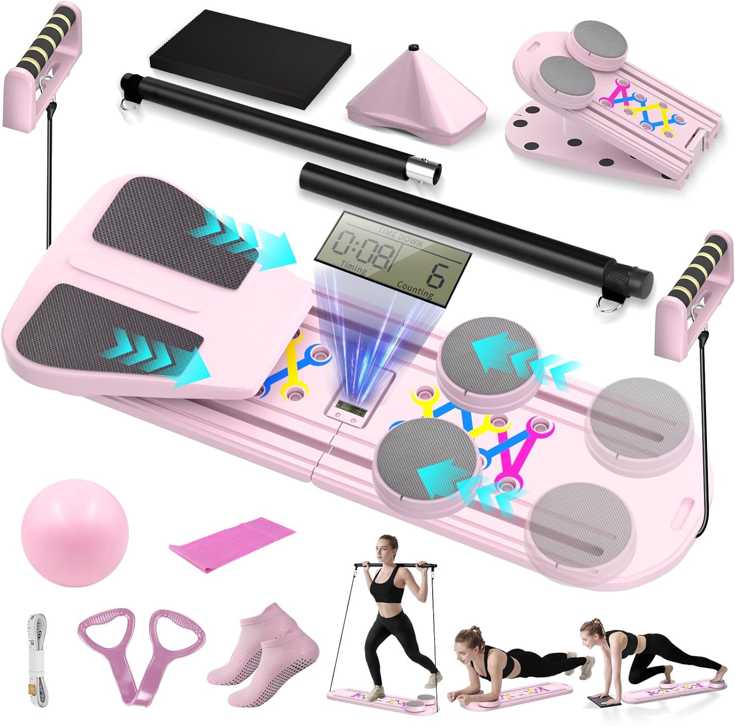 ORWIPO Foldable Pilates Reformer Set for Home Workout