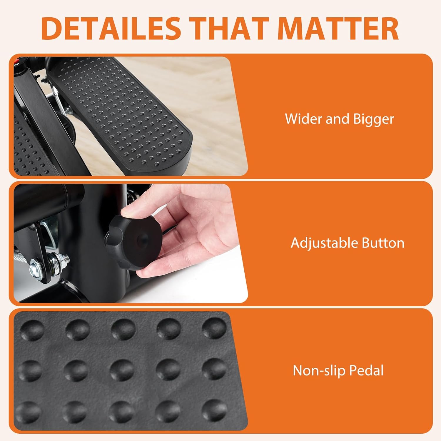 Sweetcrispy Mini Stair Steppers with Resistance Bands for Exercise at Home