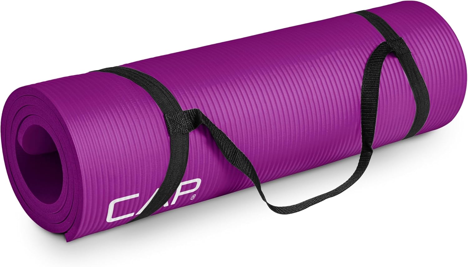 CAP Barbell 1/2-Inch High Density Exercise Yoga Mat with Strap