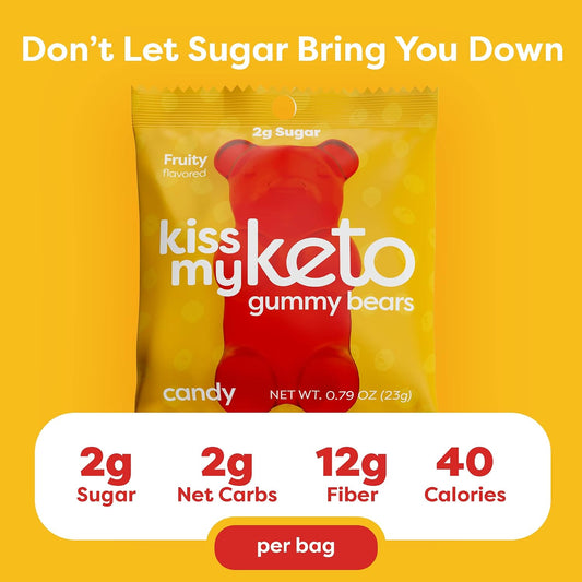 Kiss My Keto Sugar Free Gummy Bears, 12-Pack