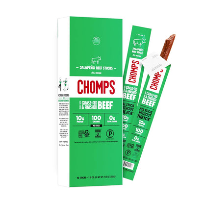 Chomps Grass-Fed Beef Jerky Snack Sticks