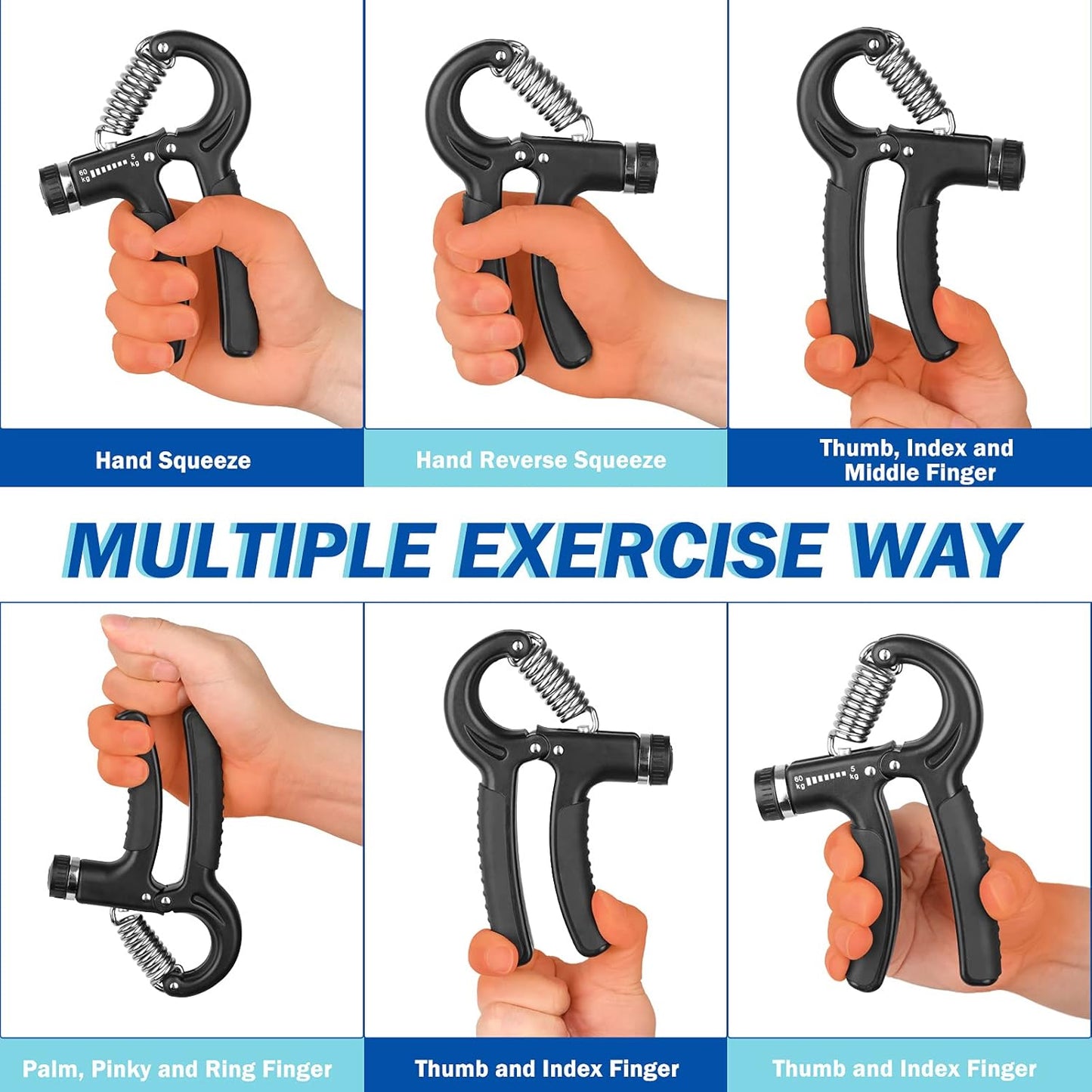 Grip Strength Trainer with Adjustable Resistance 11-132 Lbs (5-60Kg)