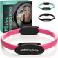 Pilates Ring - 12" Magic Circle W/Dual Grip, Foam Pads for Inner Thigh Workout, Toning, Fitness & Pelvic Floor Exercise - Yoga Rings W/Bonus Exercise Guide