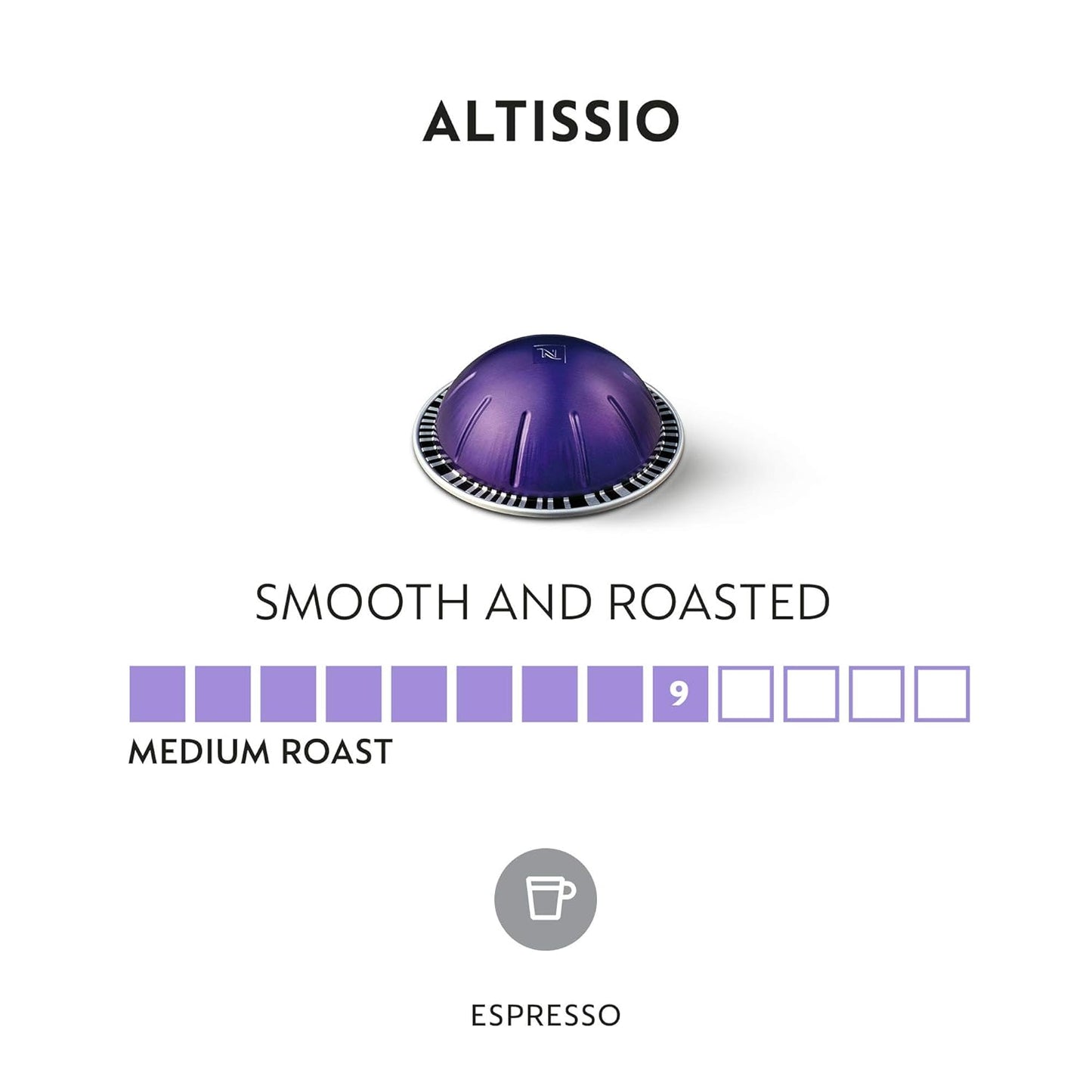 Nespresso Capsules Vertuo, Altissio, Medium Roast Espresso Coffee, Brews 1.35oz.