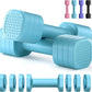 Adjustable Dumbbell Set of 2, 4 in 1 Free Weights Dumbbells Set for Women, Hand Weights for Women at Home, Each 2Lb 3Lb 4Lb 5Lb with TPU Soft Rubber Handle for Home Gym Exercise Training
