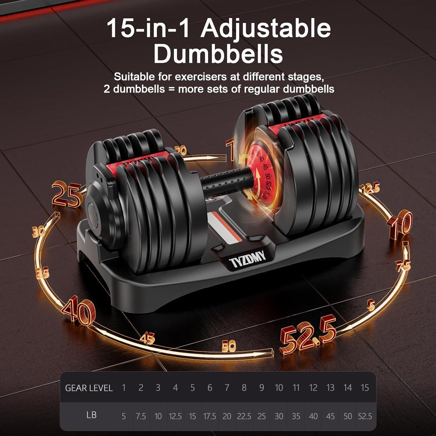 TYZDMY Adjustable Dumbbells Set of 2