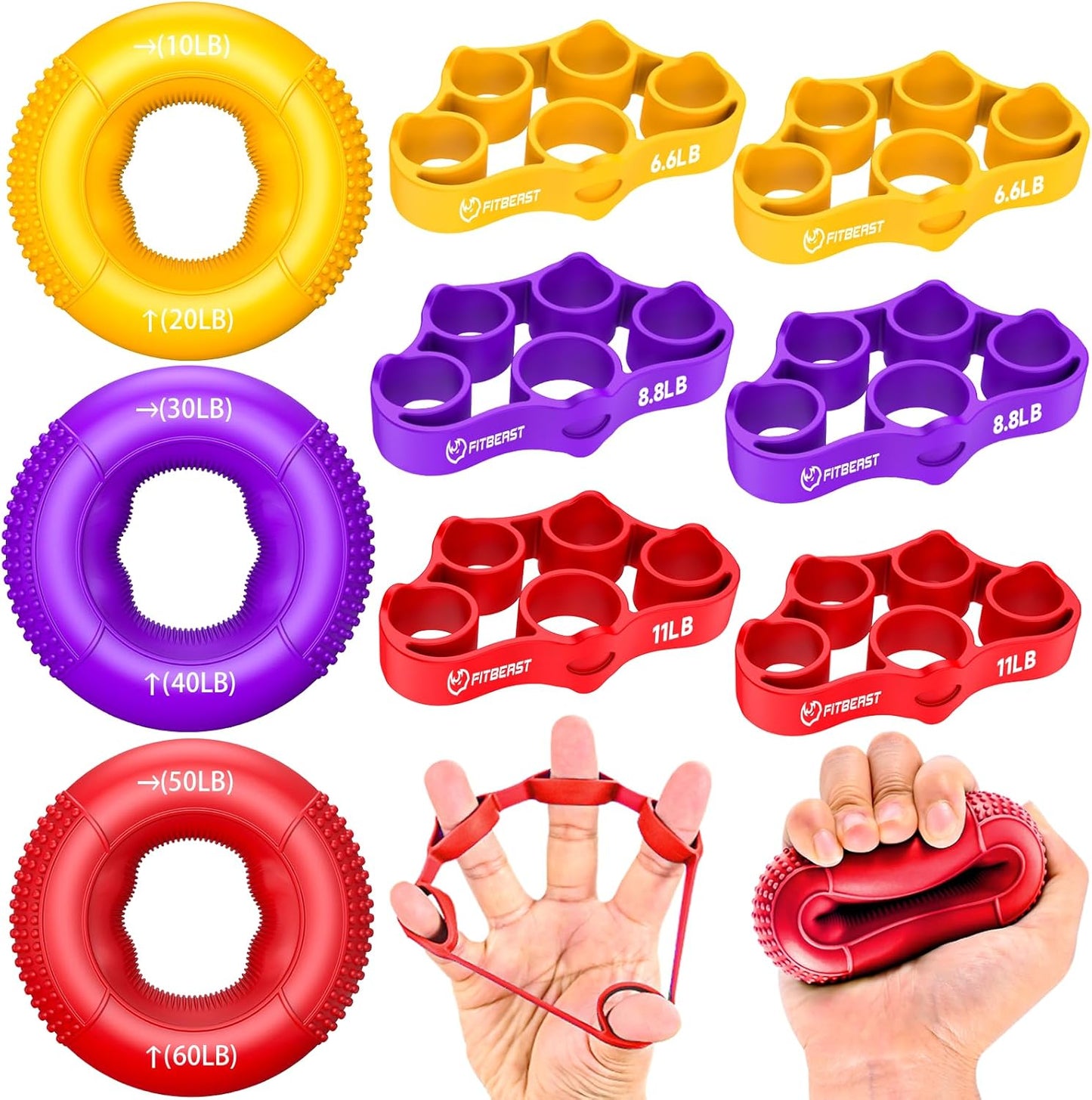 Grip Strength Trainer 9-Piece Kit
