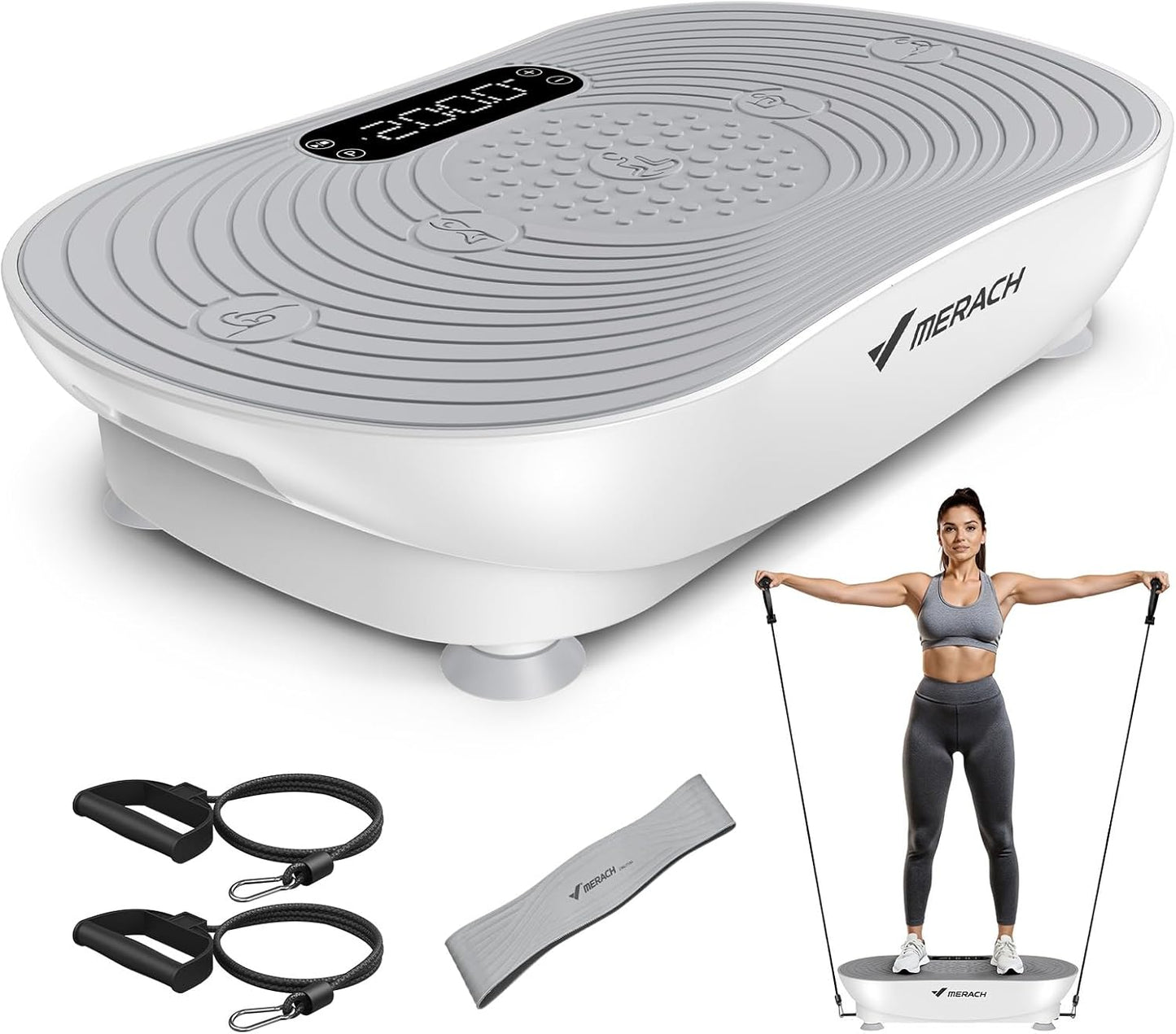 MERACH Vibration Plate Exercise Machine with LED Touch Screen