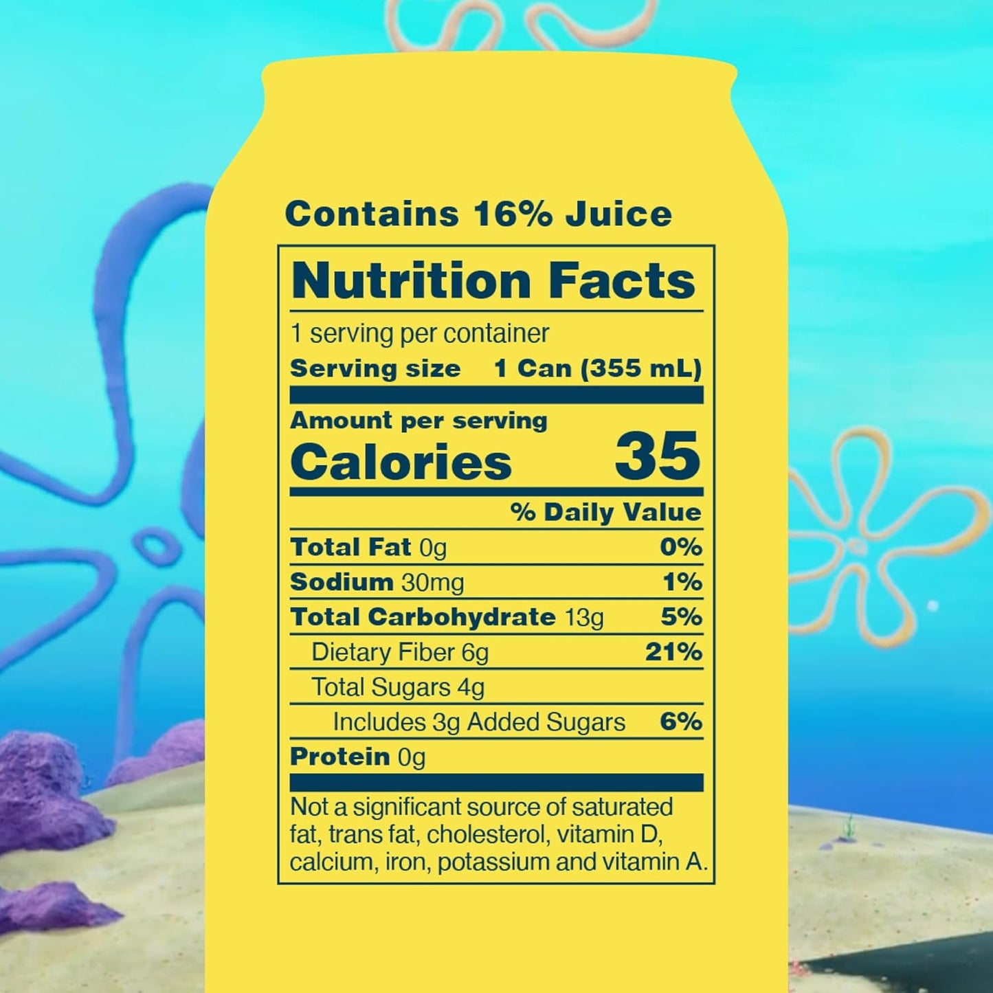 OLIPOP Prebiotic Soda Pop, Spongebob Pineapple Paradise (12-Cans)