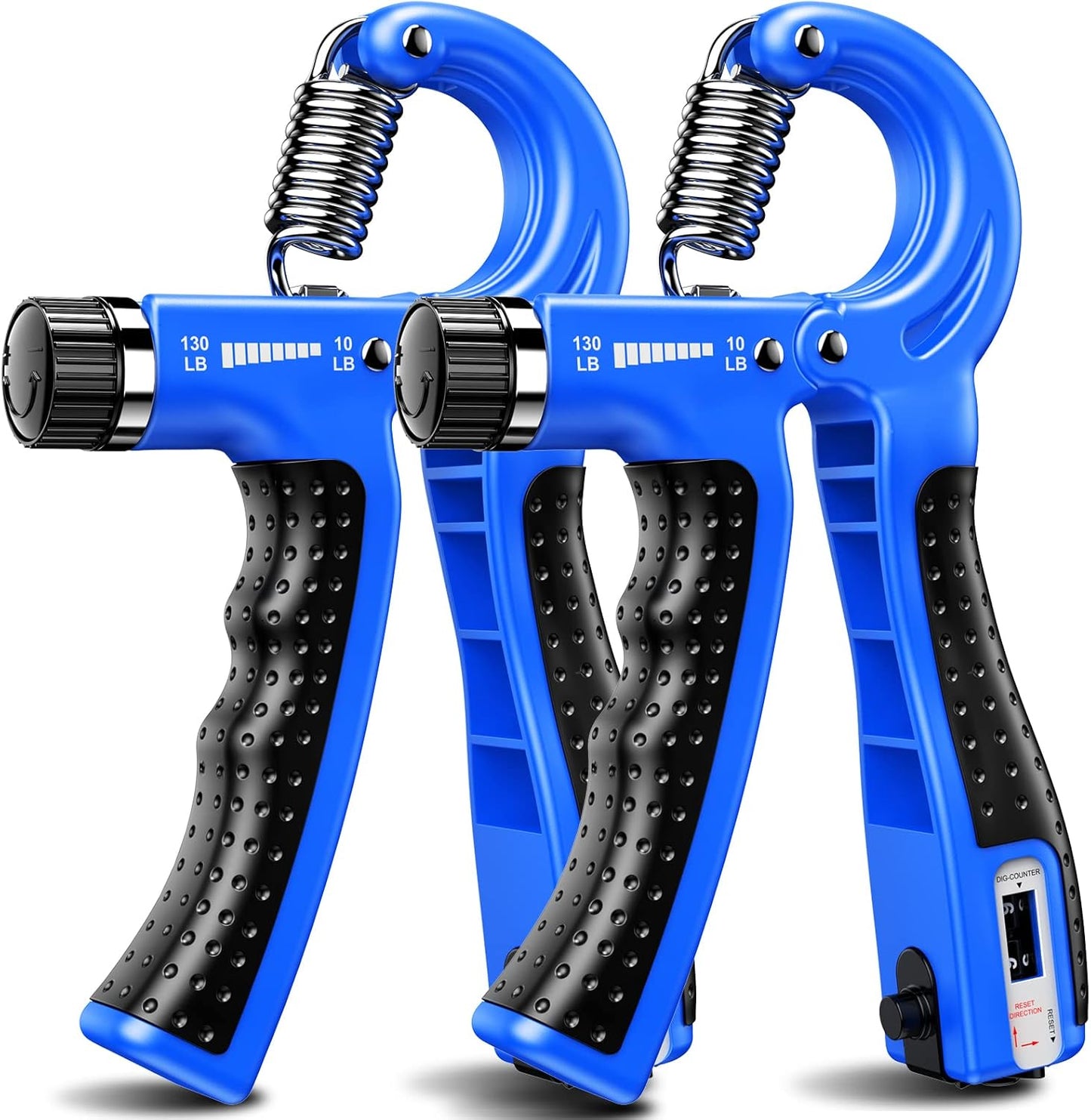 Hand Grip Strengthener 2 Pack Adjustable Resistance 10-130 lbs.