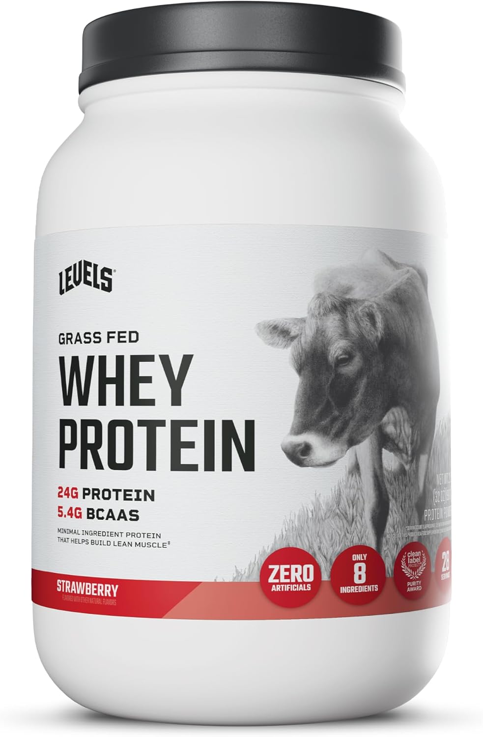 Levels Grass Fed Whey Protein Powder, No Artificials, 24G of Protein, 2LB