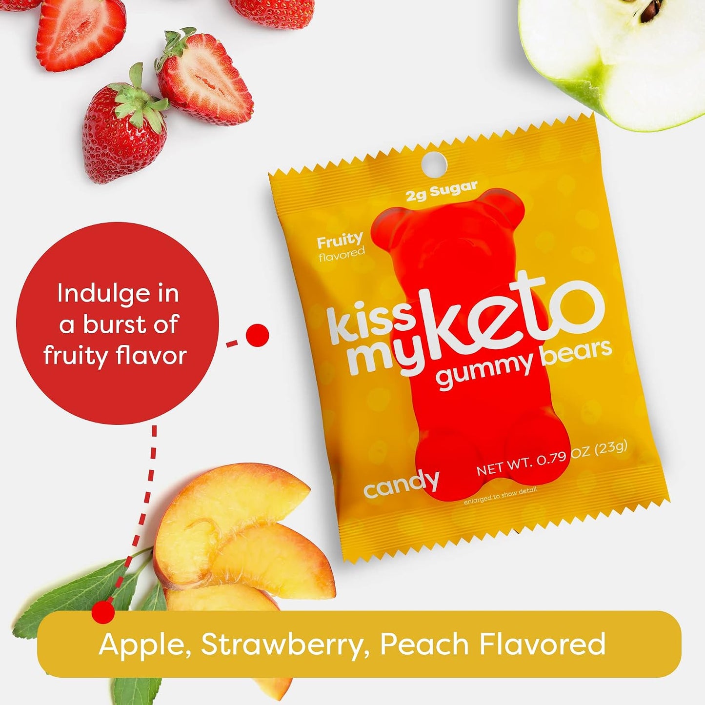 Kiss My Keto Sugar Free Gummy Bears, 12-Pack