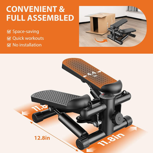 Sweetcrispy Mini Stair Steppers with Resistance Bands for Exercise at Home