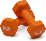 6 Pound Neoprene Dumbbell Hand Weights for Exercise