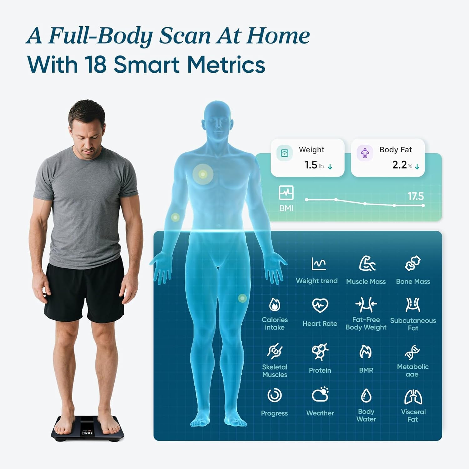 Etekcity FSA&HSA Eligible Smart Scale for Body Weight Fat