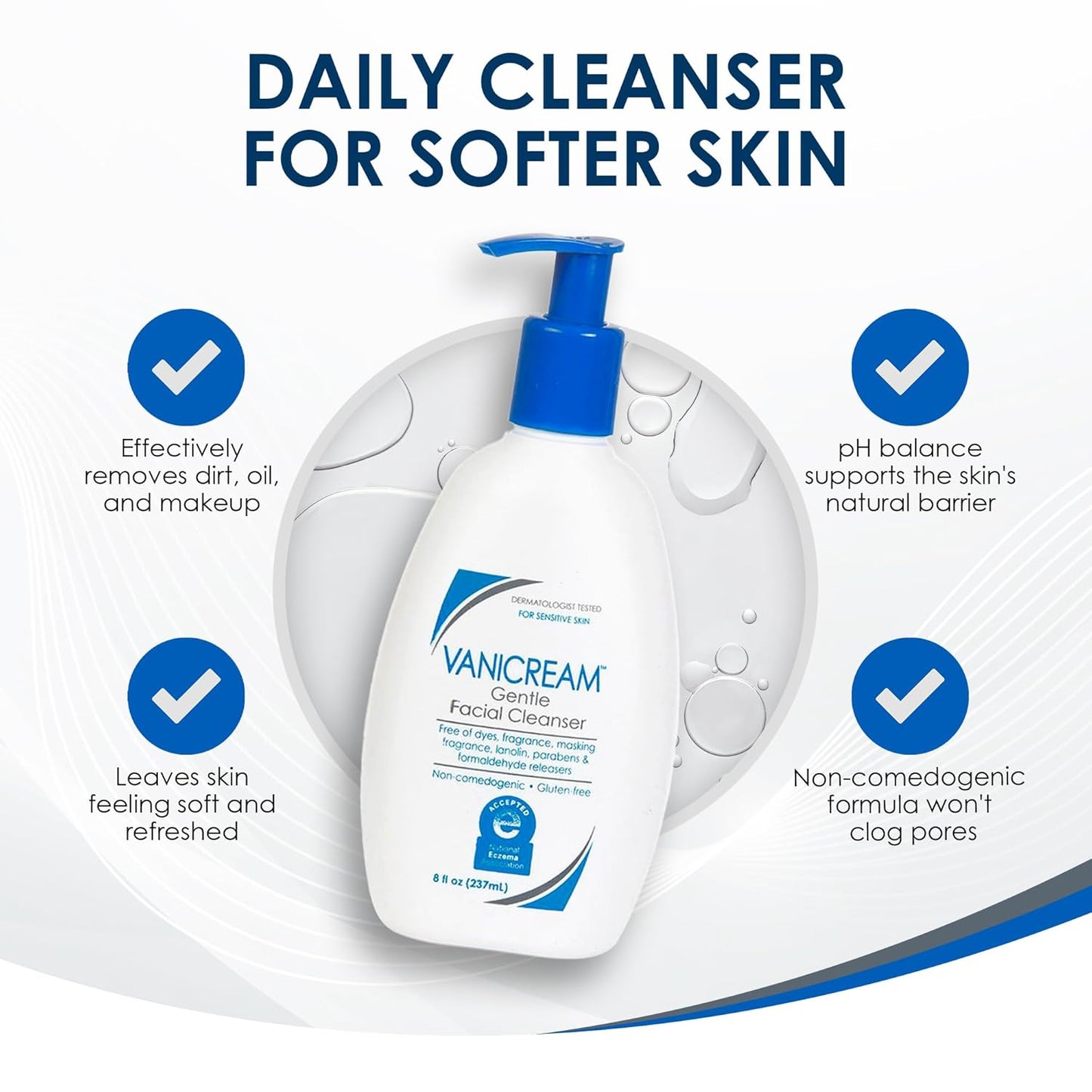 Vanicream Gentle Facial Cleanser with Pump Dispenser