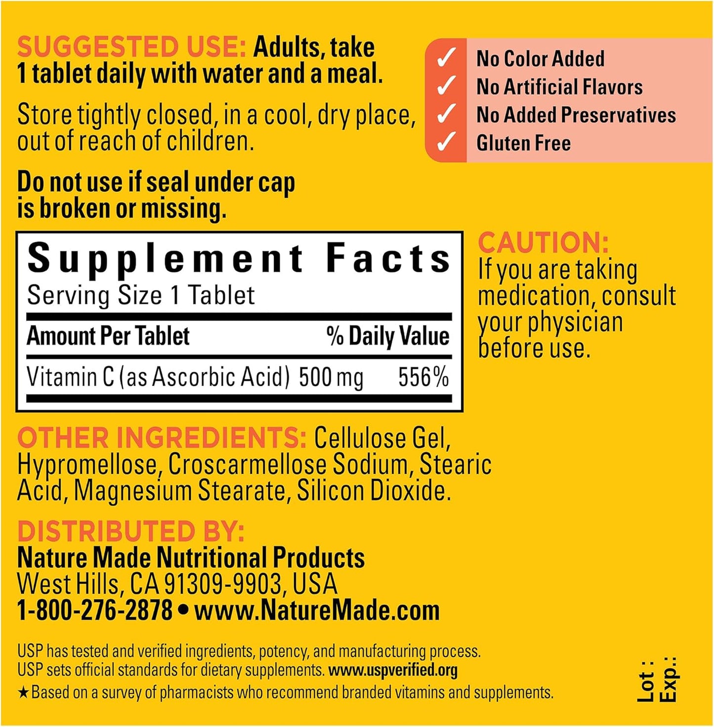 Nature Made Vitamin C 500 mg Tablets
