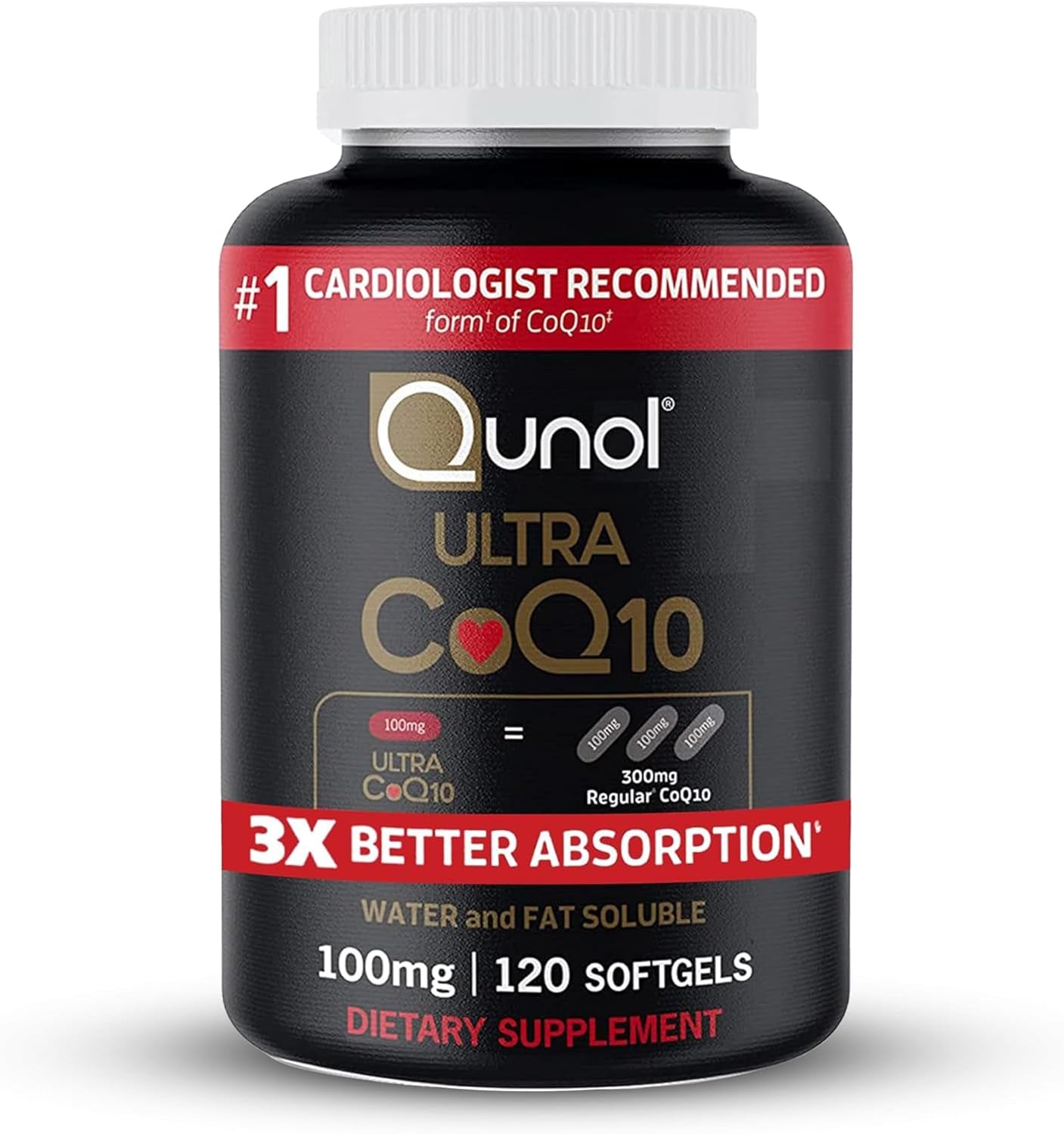 Qunol Ultra CoQ10 100mg, 3x Better Absorption