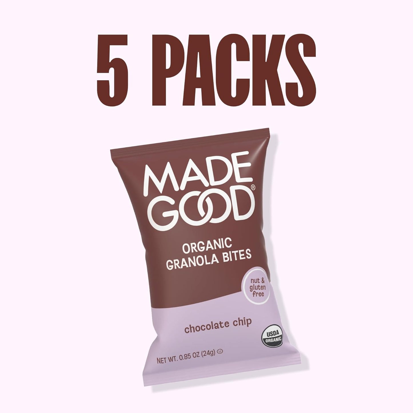 Madegood Organic Chocolate Chip Granola Bites, 5Ct X 0.85Oz