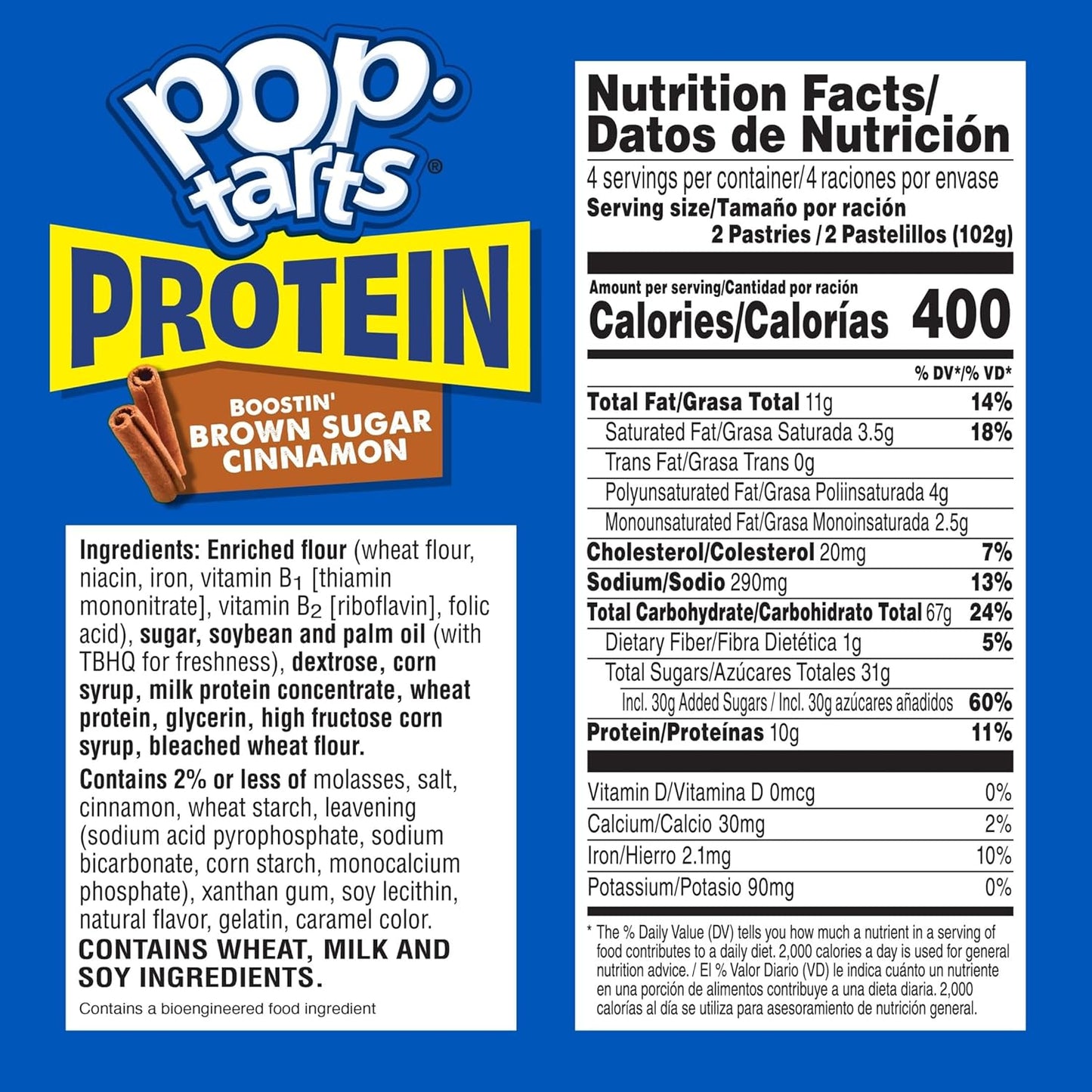Pop-Tarts Protein Toaster Pastries, 10G Protein, Boostin' Brown Sugar Cinnamon (24 Pop-Tarts)