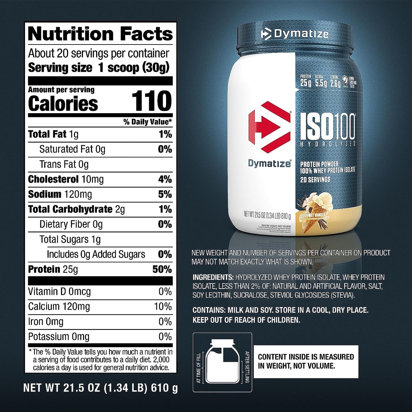 Dymatize ISO100 Whey Protein Powder Isolate