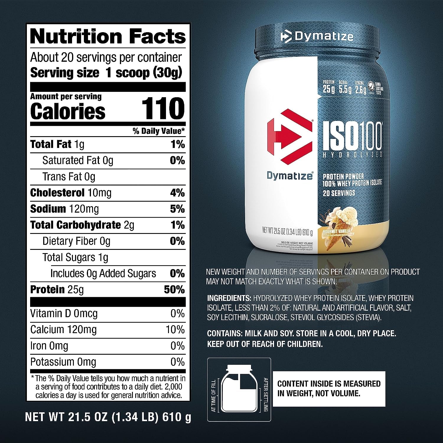 Dymatize ISO100 Whey Protein Powder Isolate