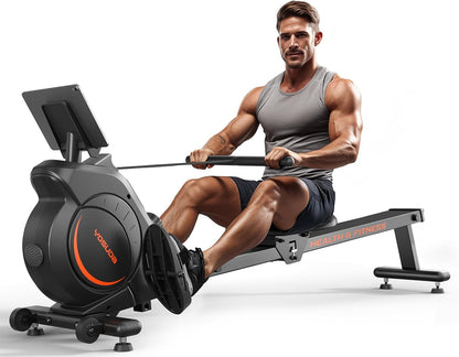 Magnetic/Water Rowing Machine for Home - Rower Machine Use with Bluetooth, App Supported, Rowing Machine for Beginners to Athletes, Comfortable Seat Cushion
