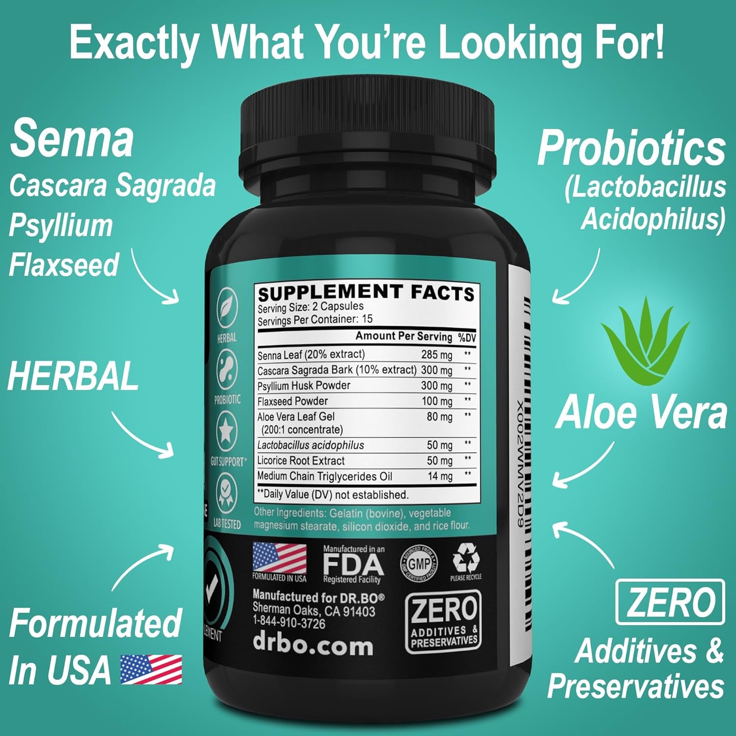 Colon Cleanser Detox for Weight Flush - 15 Day Intestinal Cleanse Pills & Probiotic
