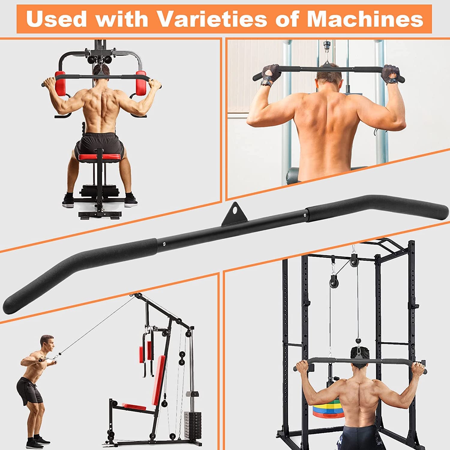39.37 Inch LAT Pulldown Bar Attachment for Pulley Cable Machine