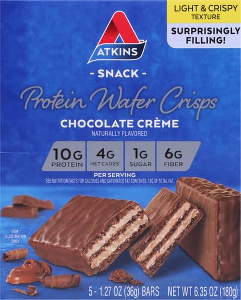 Atkins Chocolate Crème Protein Wafer Crisps, 5 Count