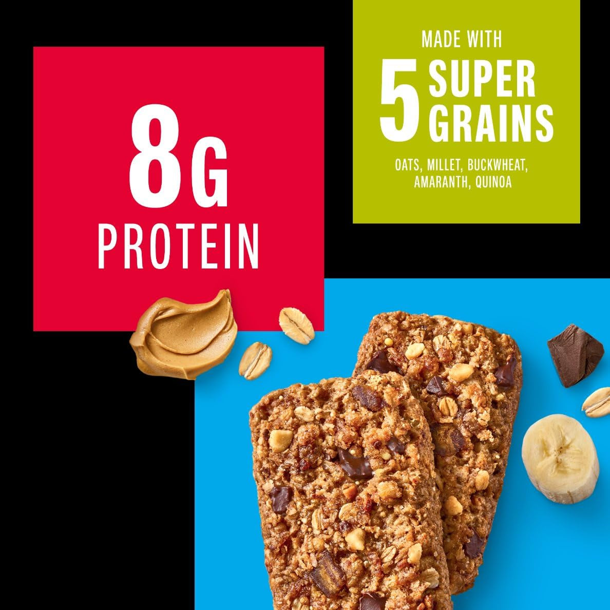 KIND Breakfast Protein Bars, Peanut Butter Banana Dark Chocolate, 8G Protein, 6 Count