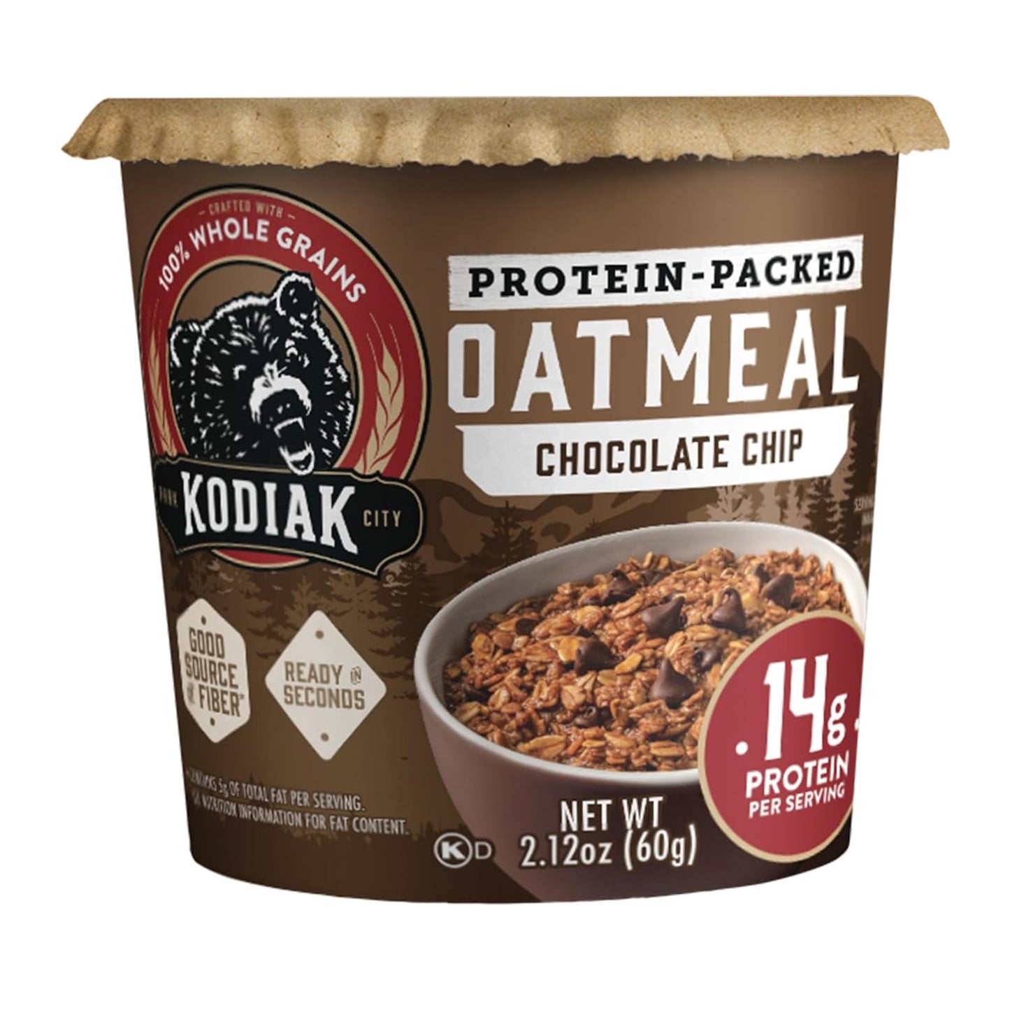 Kodiak Cakes Instant Protein Chocolate Chip Oatmeal in a Cup (Pack of 12)
