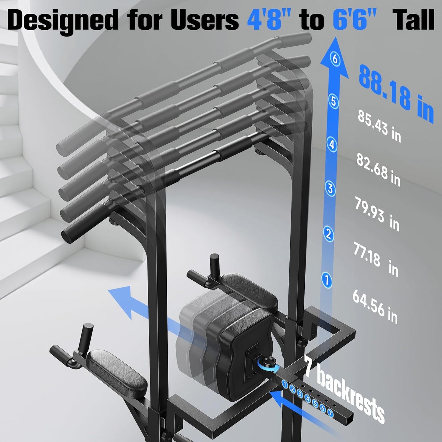 450LBS Stable Pull up Dip Station for Home Gym