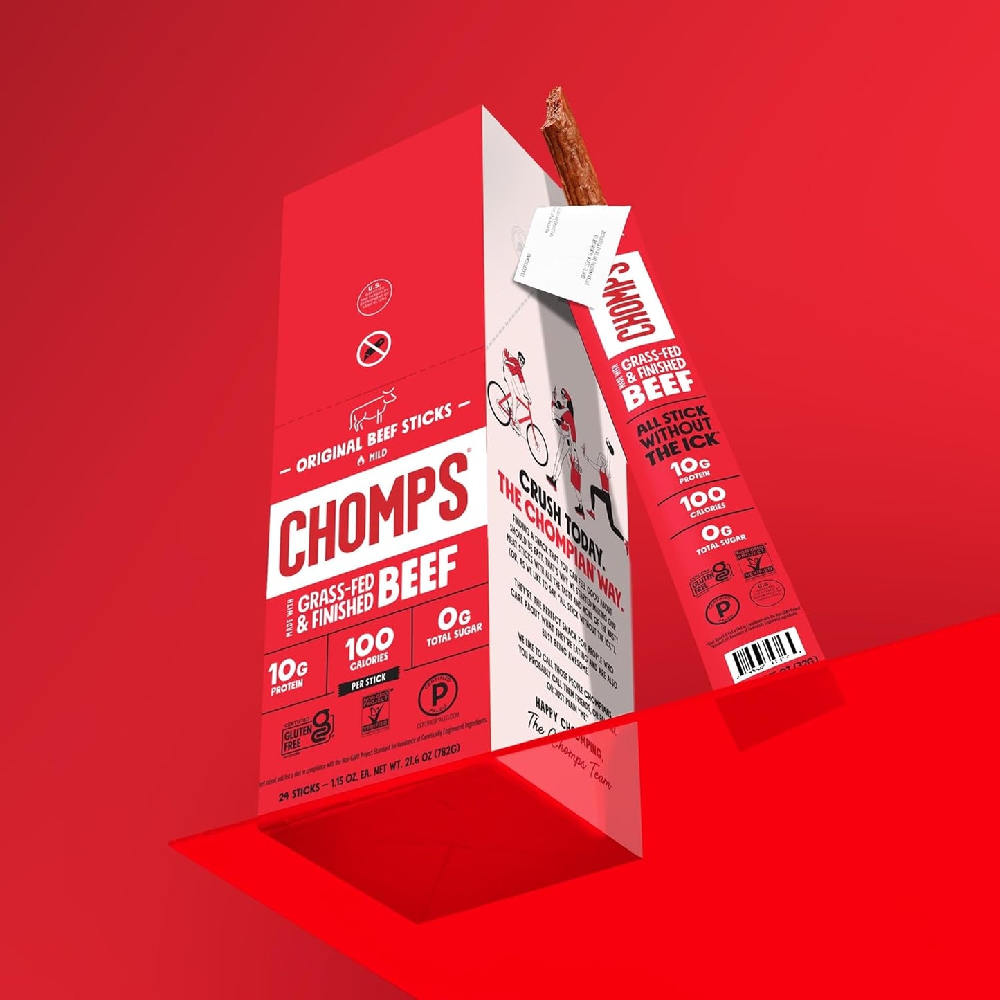 Chomps Grass-Fed Beef Jerky Snack Sticks