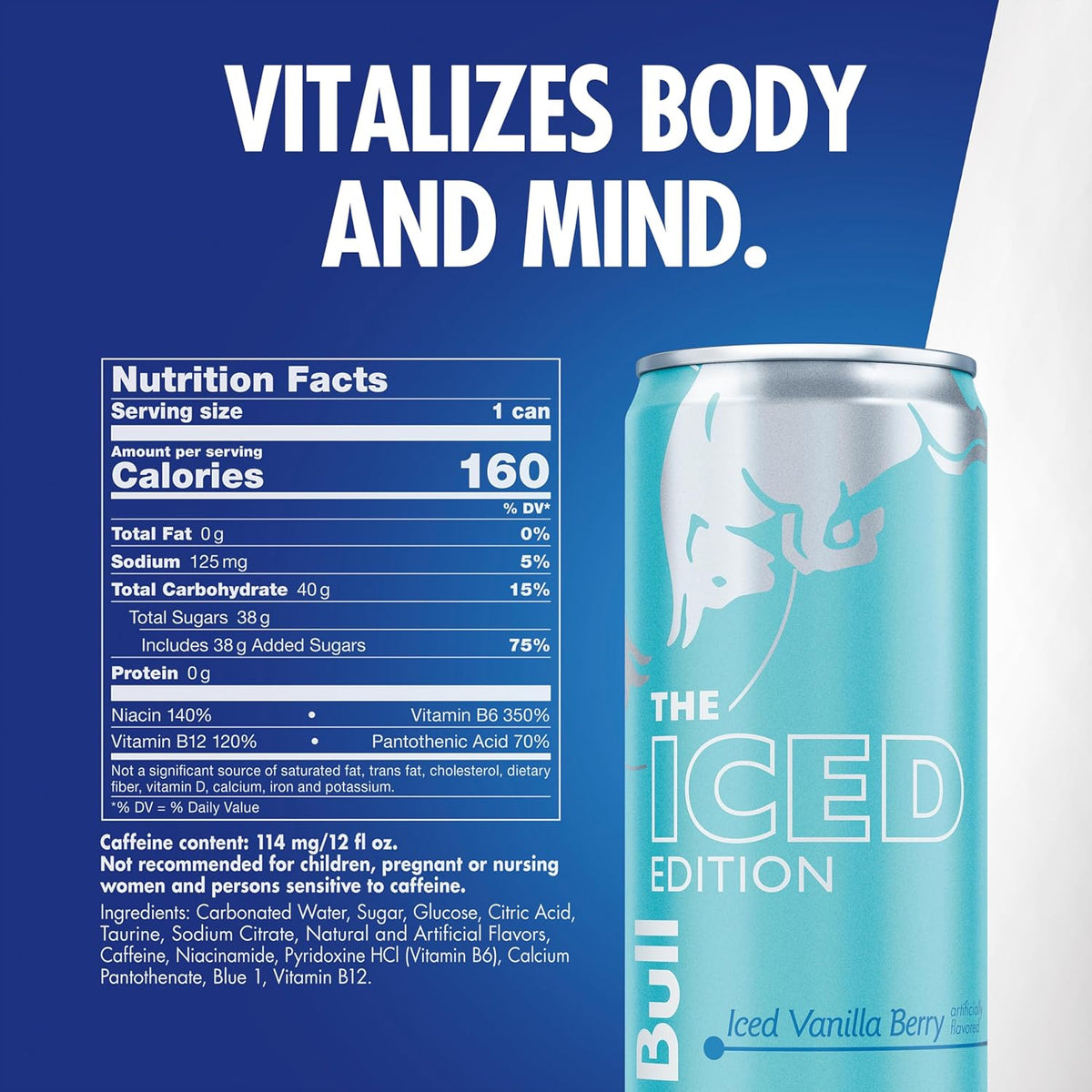 Red Bull Iced Vanilla Berry Energy Drink, 12 Fl oz, Pack of 24 Cans
