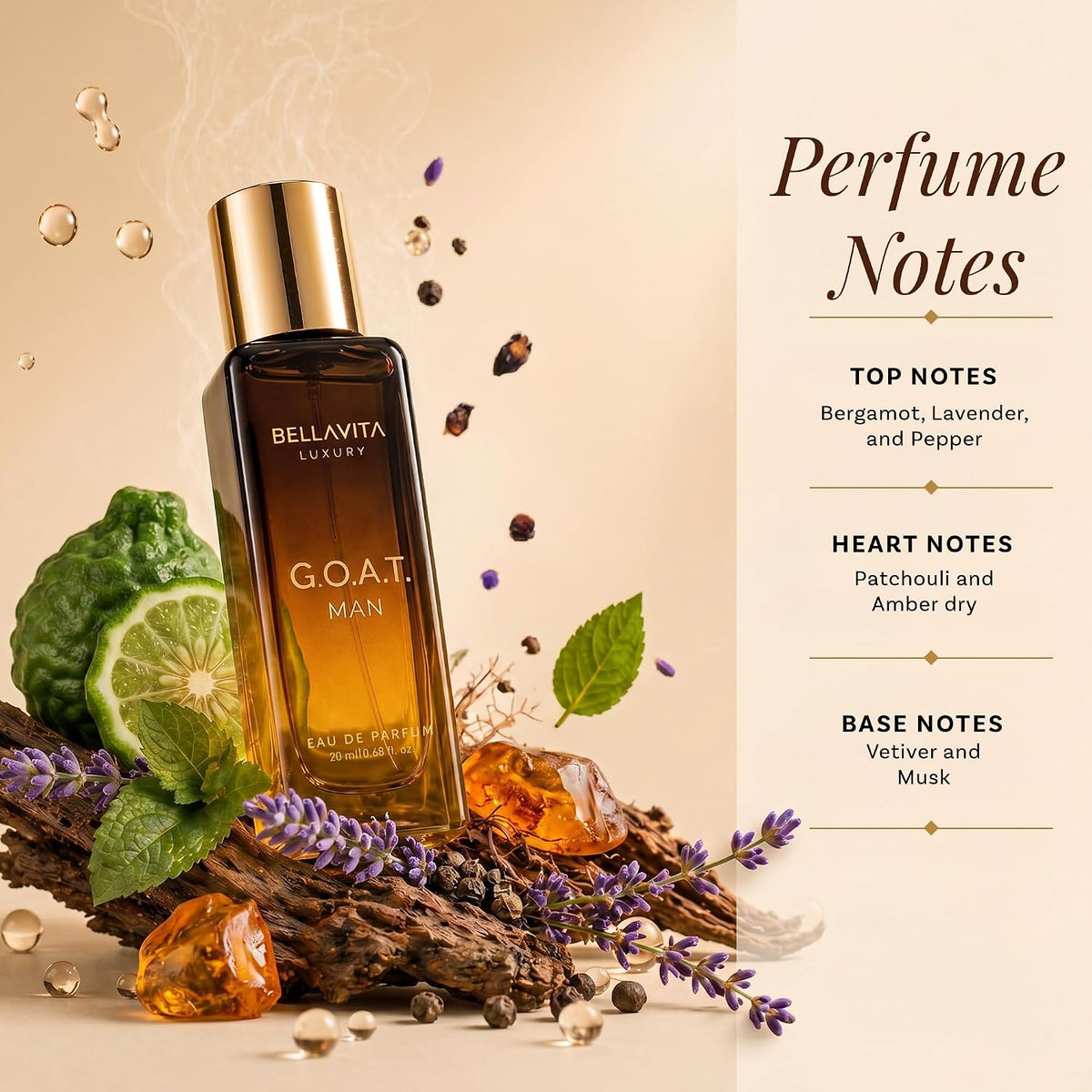 Bellavita Luxury Men's Perfume Gift Set with CEO Man, G.O.A.T., KLUB & OUD | 4 X 20Ml (80Ml) | Citrus, Woody, Patchouli & Caramel Notes