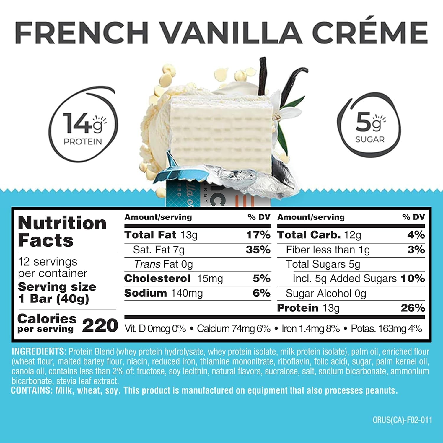 Power Crunch Protein Energy Wafer Bars, French Vanilla Creme (12 Count)